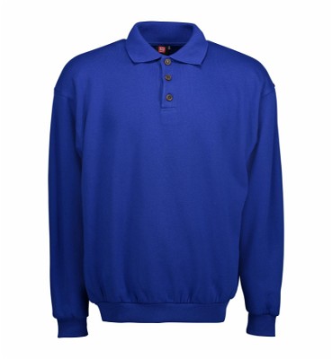 ID klassiek sweatshirt met polokraag koningsblauw
