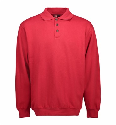 ID klassiek sweatshirt met polokraag rood