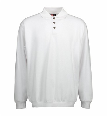 ID klassiek sweatshirt met polokraag wit