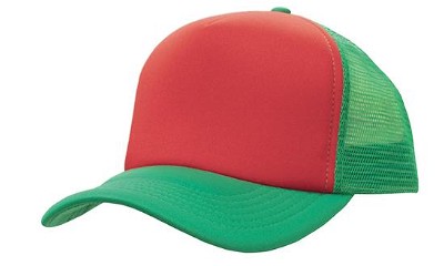 Trucker mesh cap rood/smaragdgroen