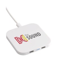 Draadloze oplader vierkant met 2 Hub poorten