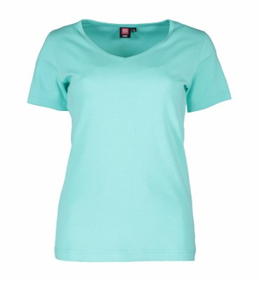 ID interlock dames T-shirt met V-hals mint groen