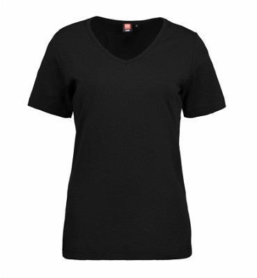 ID interlock dames T-shirt met V-hals zwart