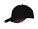 Ademende polyester twill cap met flitsafdruk zwart/roze