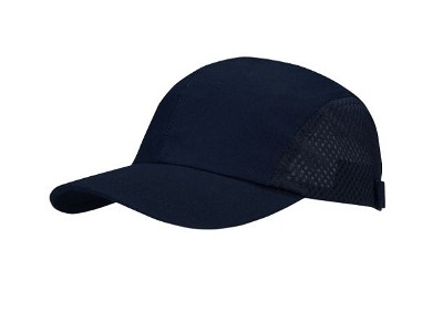 Brushed baseball cap met mesh zijkanten navy
