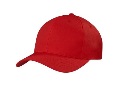 Ademende polyester twill baseball cap rood