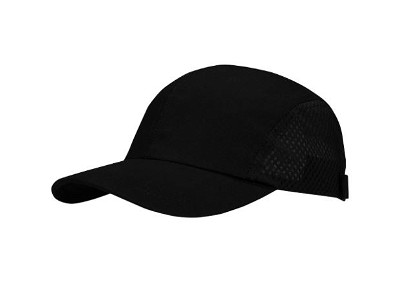 Brushed baseball cap met mesh zijkanten zwart