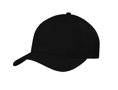 Ademende polyester twill baseball cap zwart