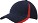 Heavy brushed cap met inzetstukken navy/rood
