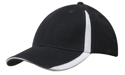Heavy brushed cap met inzetstukken navy/wit