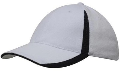 Heavy brushed cap met inzetstukken wit/navy