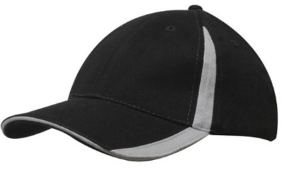 Heavy brushed cap met inzetstukken zwart/grijs