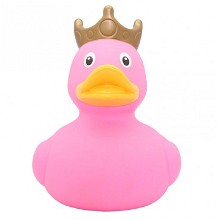 Reuze roze eend met kroon