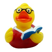 Boekenwurm badeend