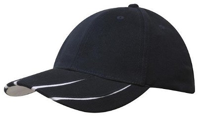 Heavy brushed cap met gelamineerde klep navy/wit