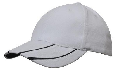 Heavy brushed cap met gelamineerde klep wit/navy