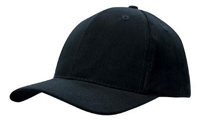 Heavy brushed baseball cap zwart