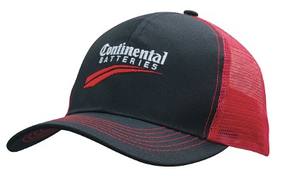 Ademende poly twill trucker cap met mesh achterkant