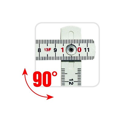 Glasvezel vouwmeter | 90 graden klik | rode decimalen | 1 meter