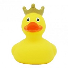 Gele badeend met kroon