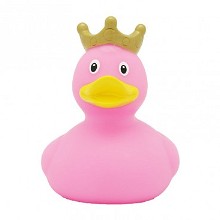 Roze badeend met kroon