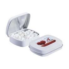 Mini scharnierblikje met doming & 29 gram pepermunt