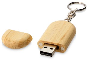 Ovale houten usb stick