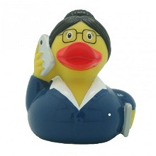 Businessvrouw badeend