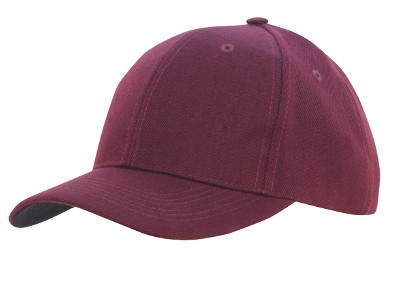 Premium American twill baseball cap kastanjebruin/zwart