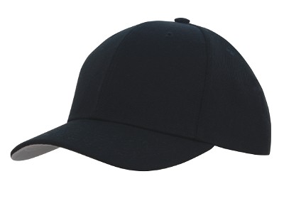 Premium American twill baseball cap zwart/grijs