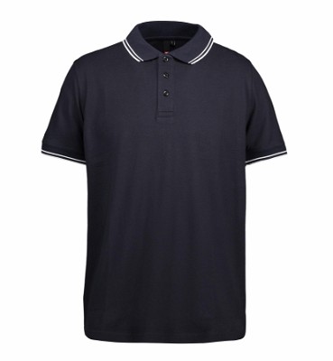 ID stretch poloshirt met contrasterende details navy