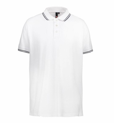 ID stretch poloshirt met contrasterende details wit