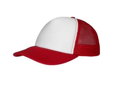 Kinder trucker mesh cap wit/rood