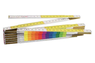 Houten vouwmeter | kleurschaal 10 cm | 3 meter