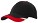 Heavy brushed cap met driekleurige klep Zwart/rood/wit
