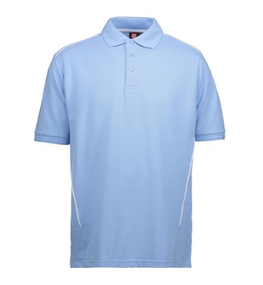 ID PRO Wear poloshirt met contrasterende details lichtblauw
