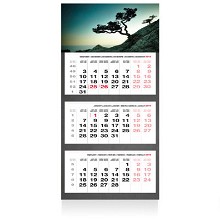 Muurkalender 3 maanden opvouwbaar 34 x 72 cm