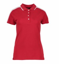 ID dames poloshirt met contrasterende band 0531
