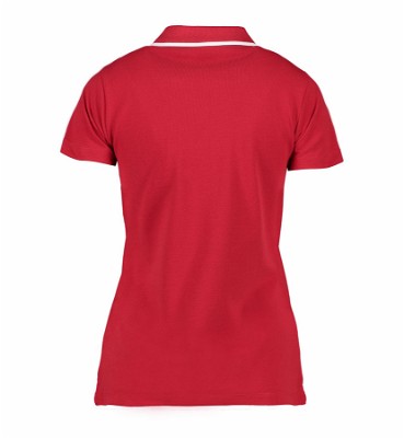 ID dames poloshirt met contrasterende band 