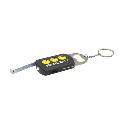 Multifunctionele sleutelhanger met opener zwart