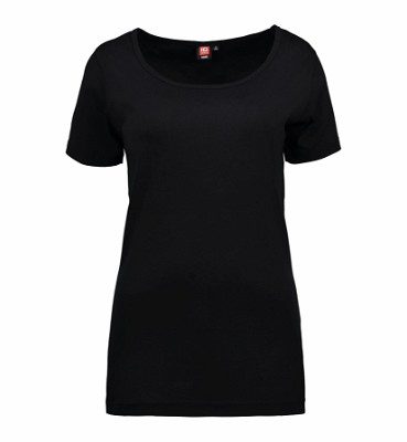 ID 1x1 rib dames T-shirt zwart