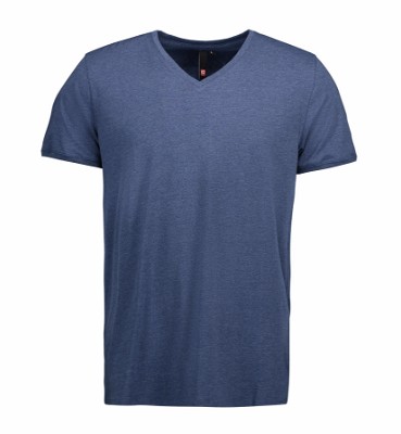 ID Core T-shirt met V-hals blauw-melange