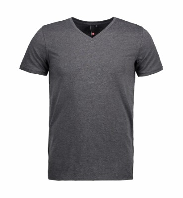 ID Core T-shirt met V-hals houtskool-melange
