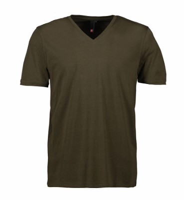 ID Core T-shirt met V-hals olijfgroen