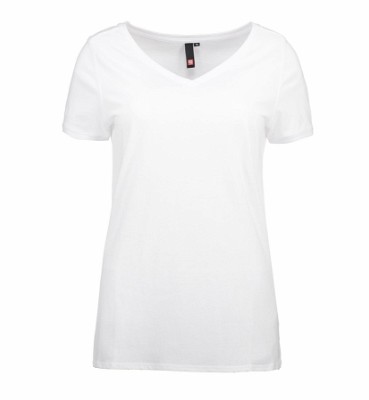 ID CORE dames T-shirt met V-hals wit