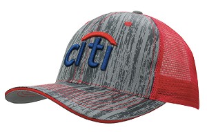 Trucker cap met houtprint en mesh achterkant