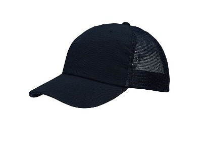 Chino twill cap met soft mesh achterkant navy