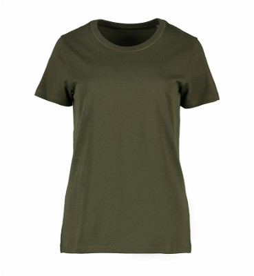 ID organic dames T-shirt met ronde hals olijfgroen