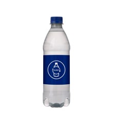 R-PET flesje bronwater met platte dop 500 ml