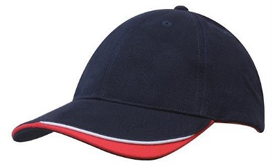 Heavy brushed cap met ingesprongen klep